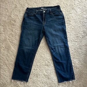 Old Navy Dark Wash Women's Boyfriend Midrise Jeans w/Raw hem